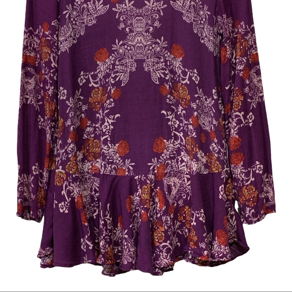 Free People Smooth Talker Boho Chic Festival Mini Dress Sz S Plumberry - Picture 5 of 10